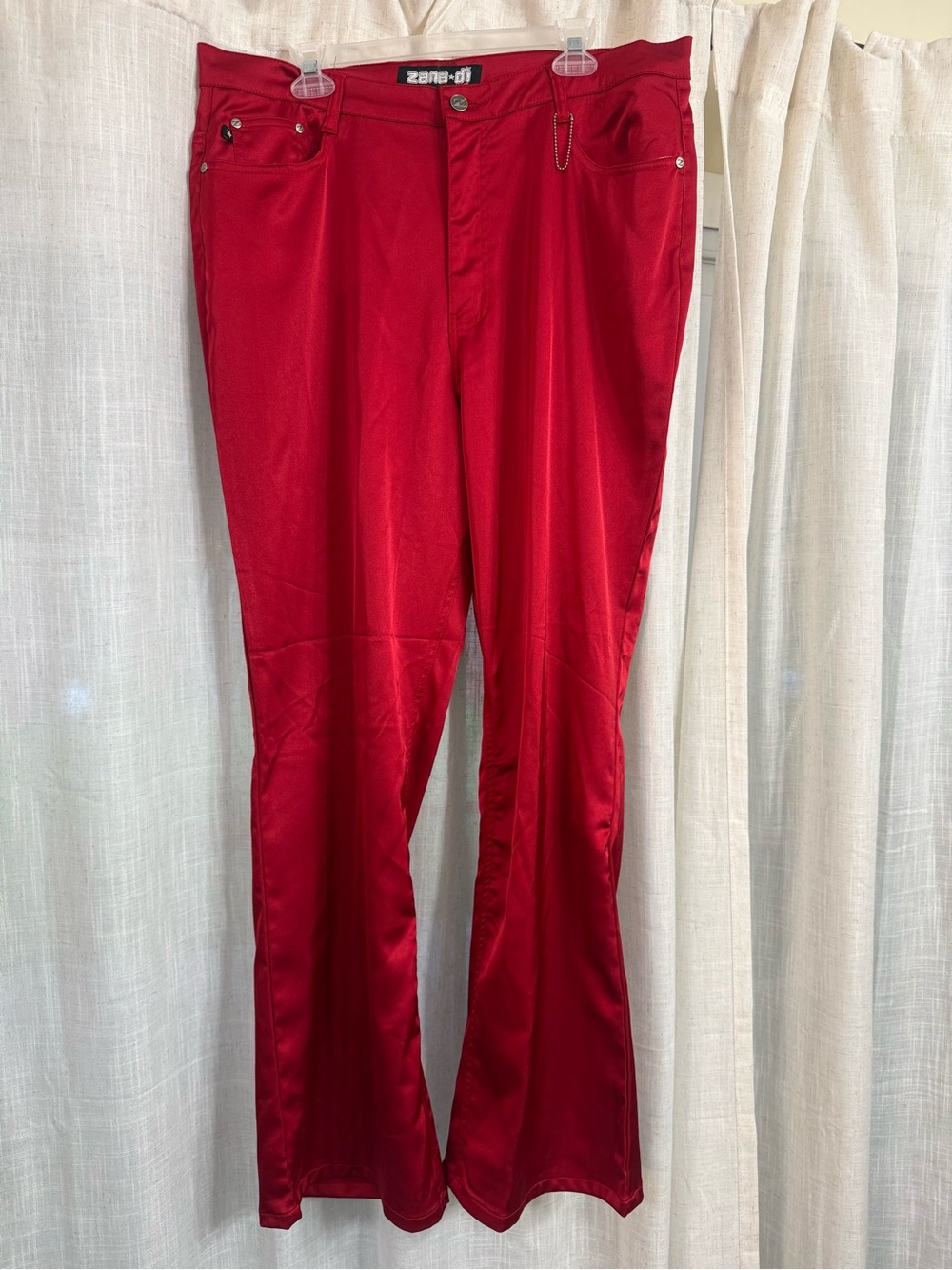 Vintage Zana Di Red Satin Flare Pants